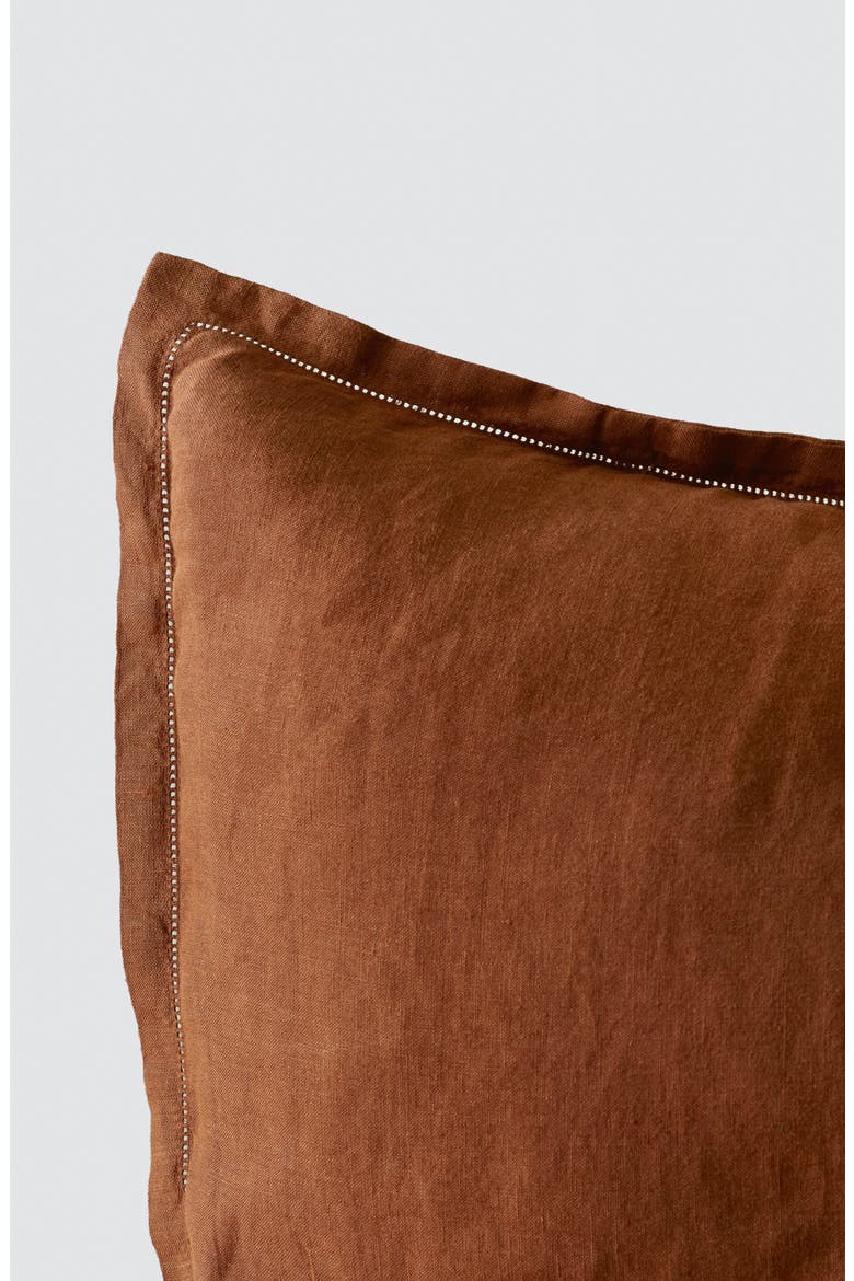 Stonewashed Linen Pillow Sham, Alternate, color, SIENNA