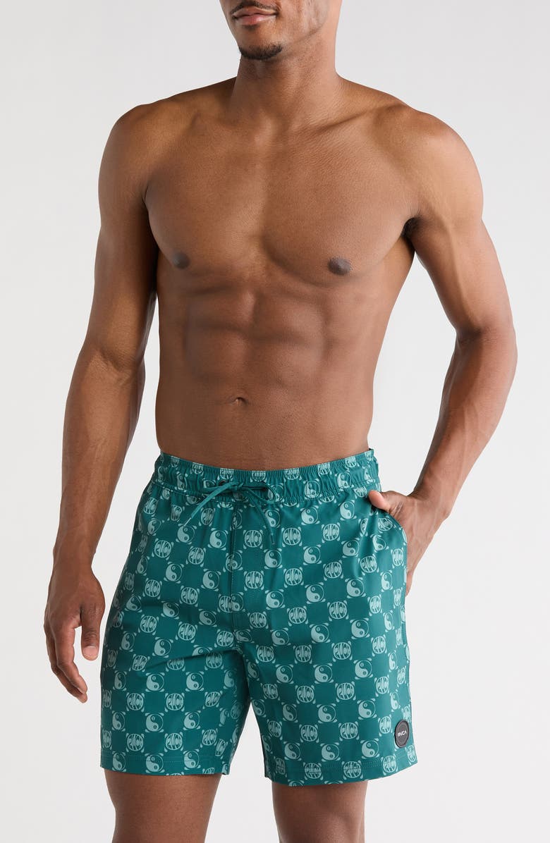 RVCA Checkmate Swim Trunks, Main, color, Oceana