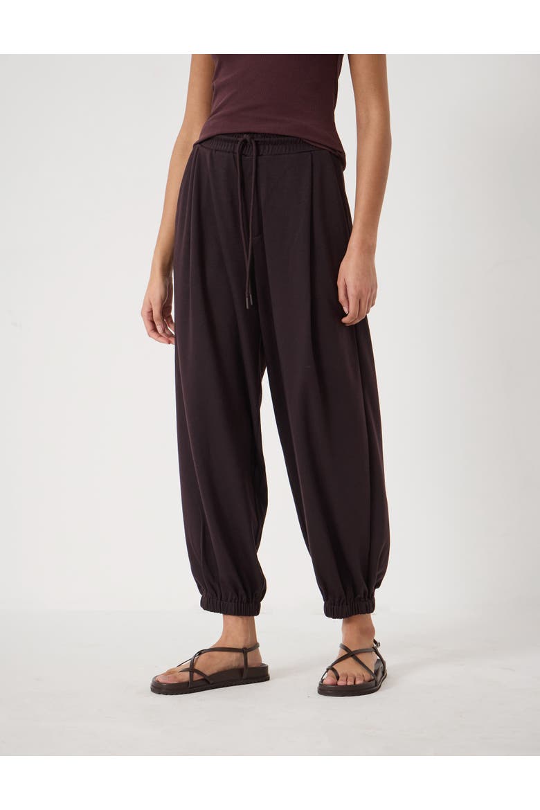 Sephy Bubble Hem Jersey Pants, Main, color, Dark Wine Red