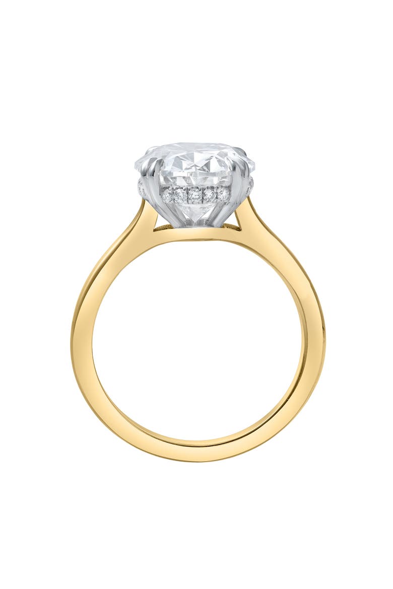 Evania 14K Gold Oval Cathedral Lab Grown Diamond Hidden Halo Engagement Ring - 5.15 Cts, Alternate, color, 14K Yellow Gold