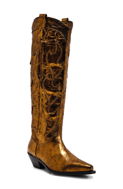 Moody Metallic Western Boot (Women) (Narrow Calf)
