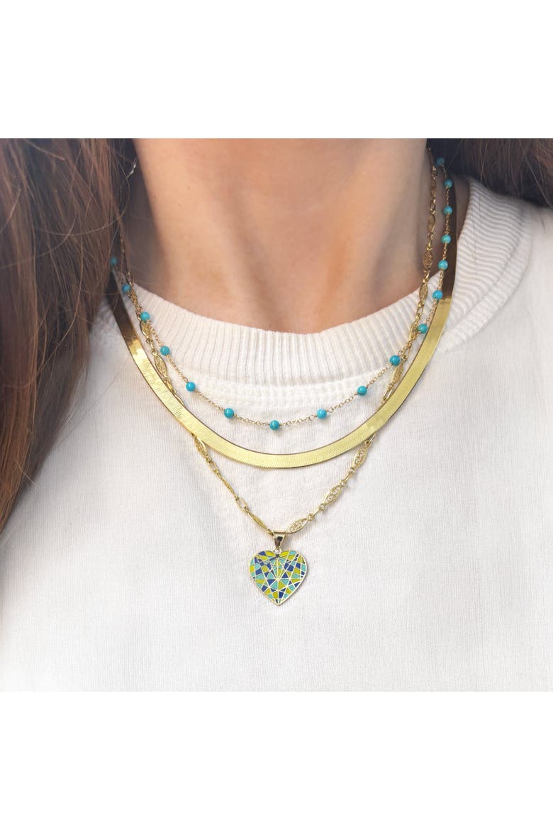 Turquoise Bead Chain Necklace, Alternate, color, Turquoise