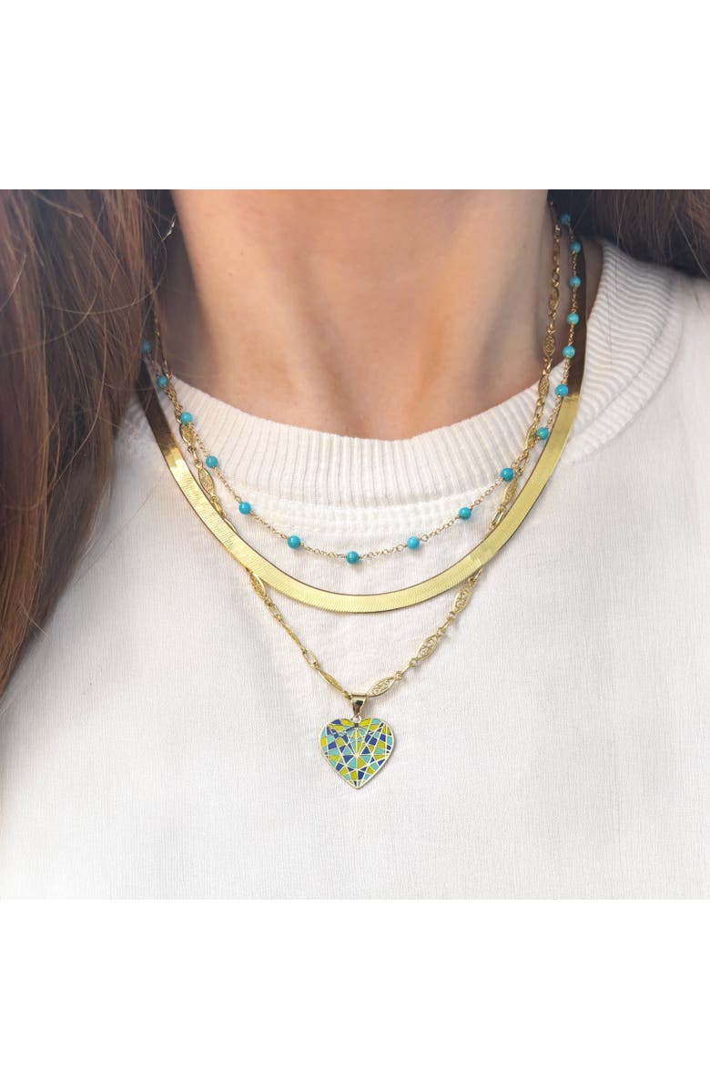 The Lovery Fine Jewelry Turquoise Bead Chain Necklace, Alternate, color, Turquoise