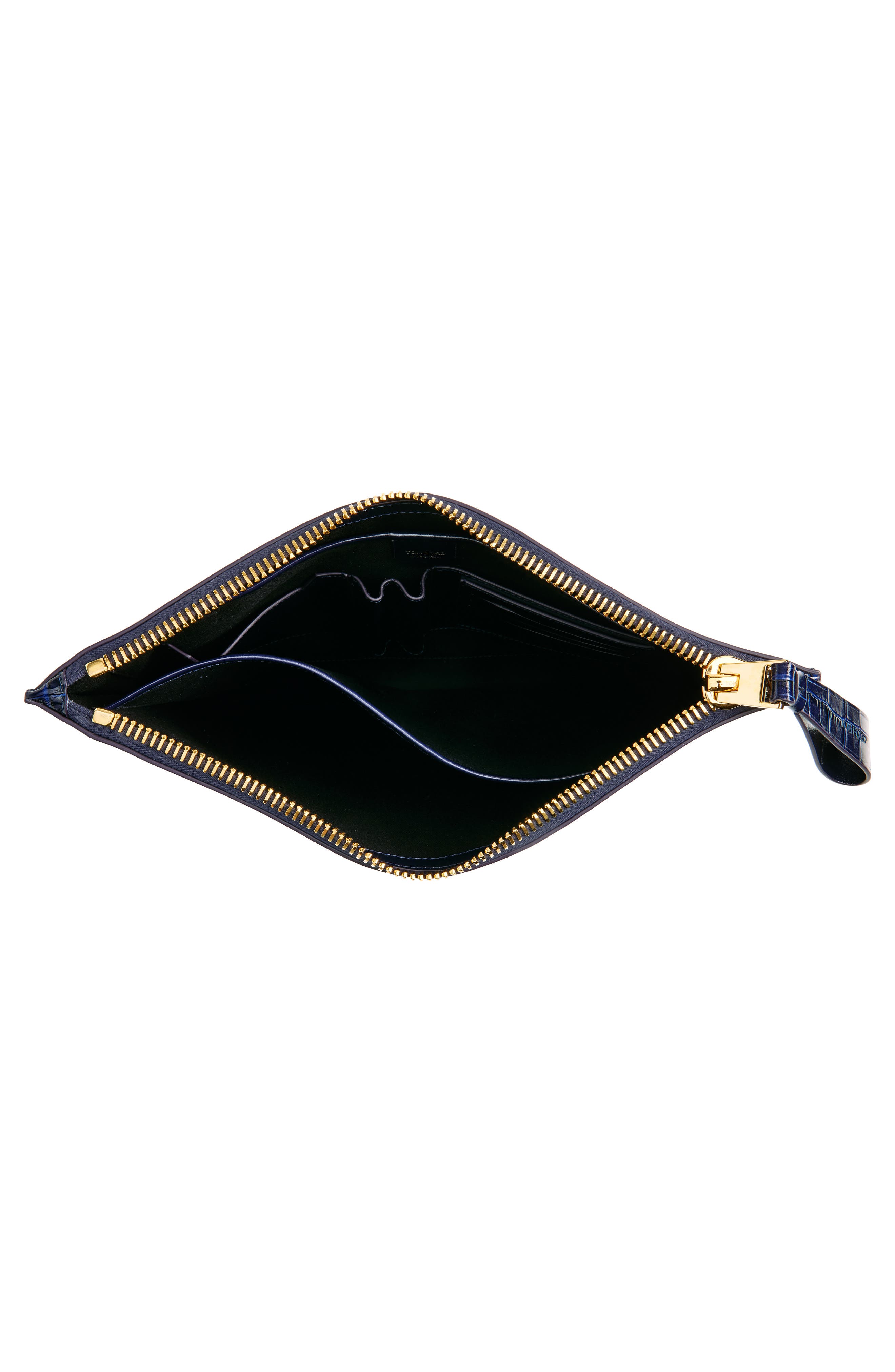 TOM FORD Buckley Croc Embossed Leather Portfolio Clutch, Alternate, color, 