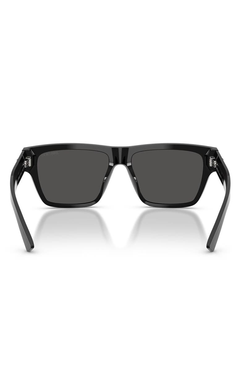 Jimmy Choo 54mm Rectangular Sunglasses, Alternate, color, Black / Dark Gray