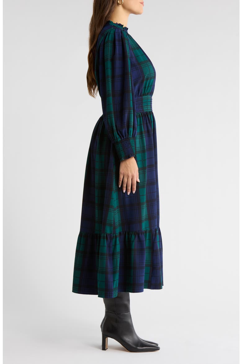 Hudson Caitlyn Plaid Long Sleeve Maxi Shirtdress, Alternate, color, NAVY-GREEN-MULTI