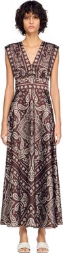 SANDRO Bandana-print maxi dress