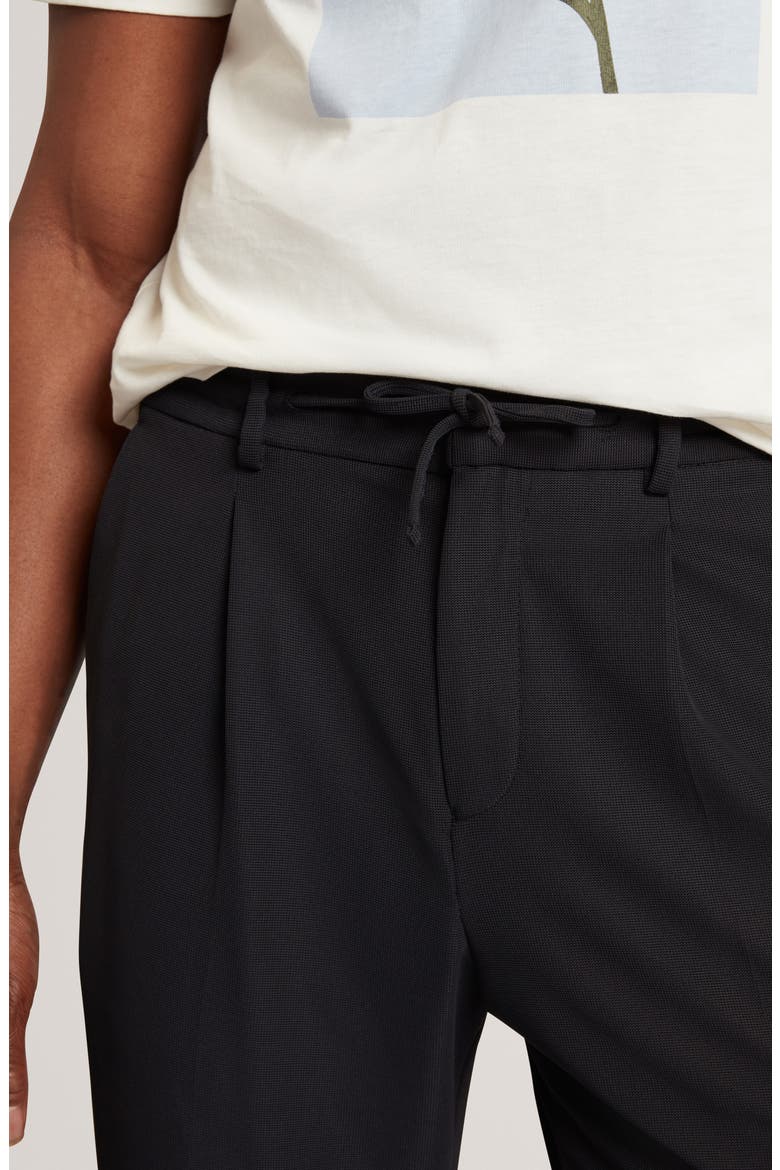 Cialdat Pleated Straight Leg Drawstring Pants, Alternate, color, BLACK