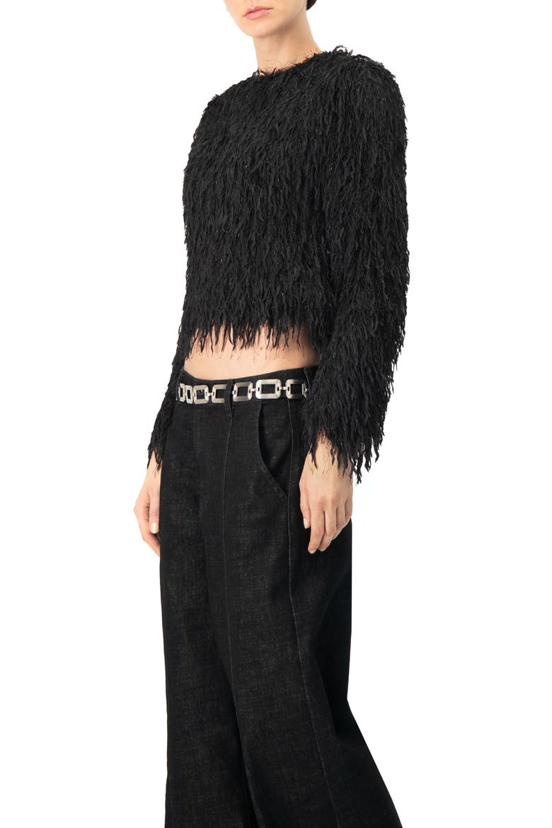 Straight Fit Round Neck Blouse, Alternate, color, Black