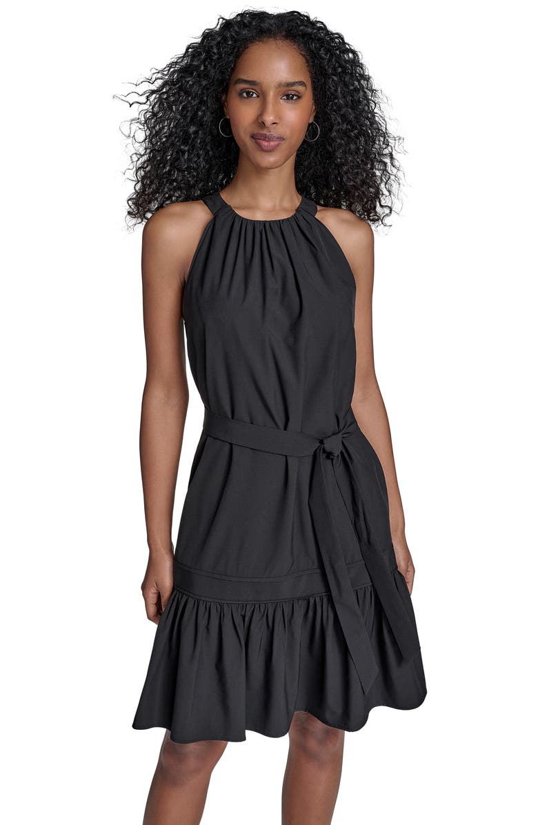 Calvin Klein Halter Neck Sleeveless Dress, Alternate, color, 