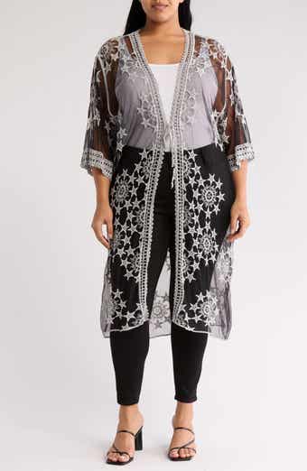 Forgotten Grace Embroidered Tie Front Duster
