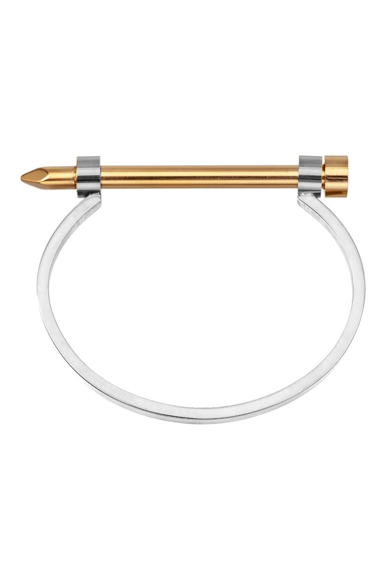 Men's Spike Two-Tone Cuff Bracelet, Alternate, color, GOLD
