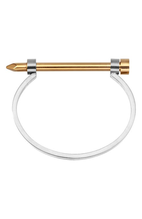 Eye Candy Los Angeles Spike Two-tone Cuff Bracelet In Gold