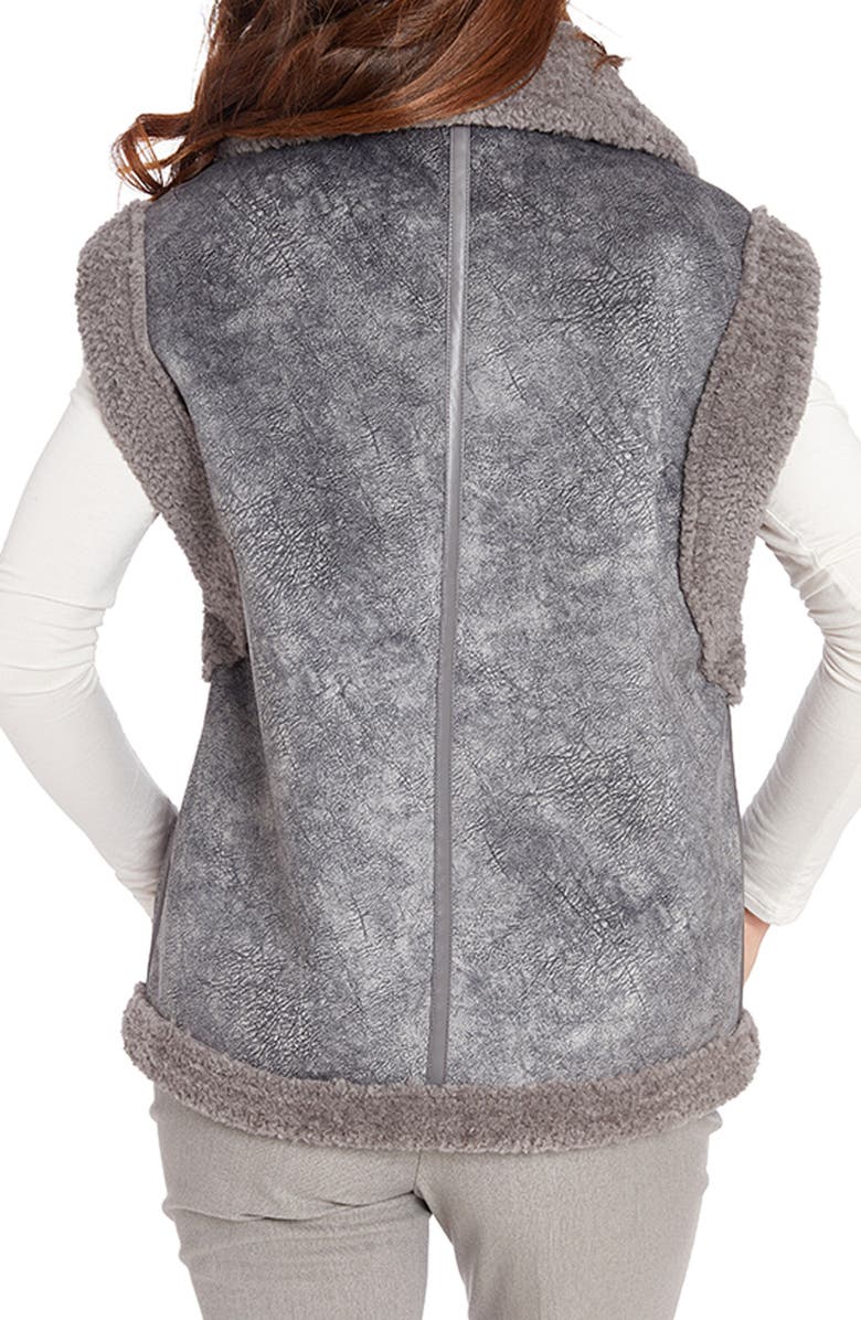 Frye Water Resistant Faux Shearling Vest, Alternate, color, Gray