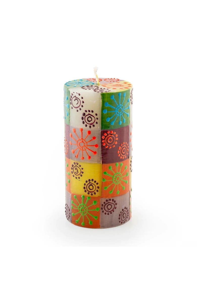 Magic Garden Painted Pillar Candle, Main, color, Magic Garden - 3x6"