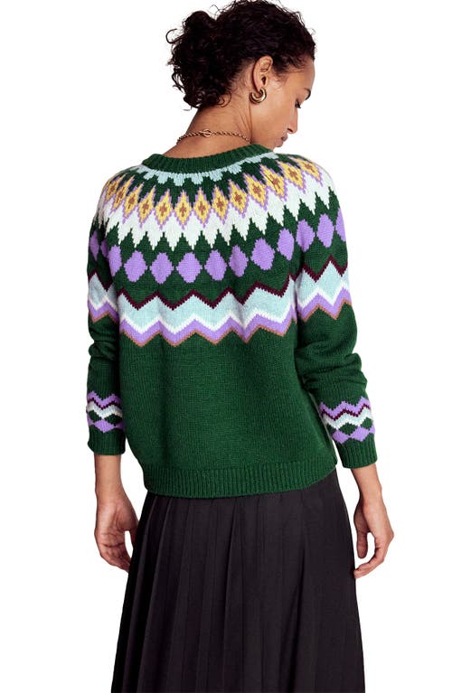 Boden Adele Fair Isle Wool, Cotton & Alpaca Blend Sweater In Green