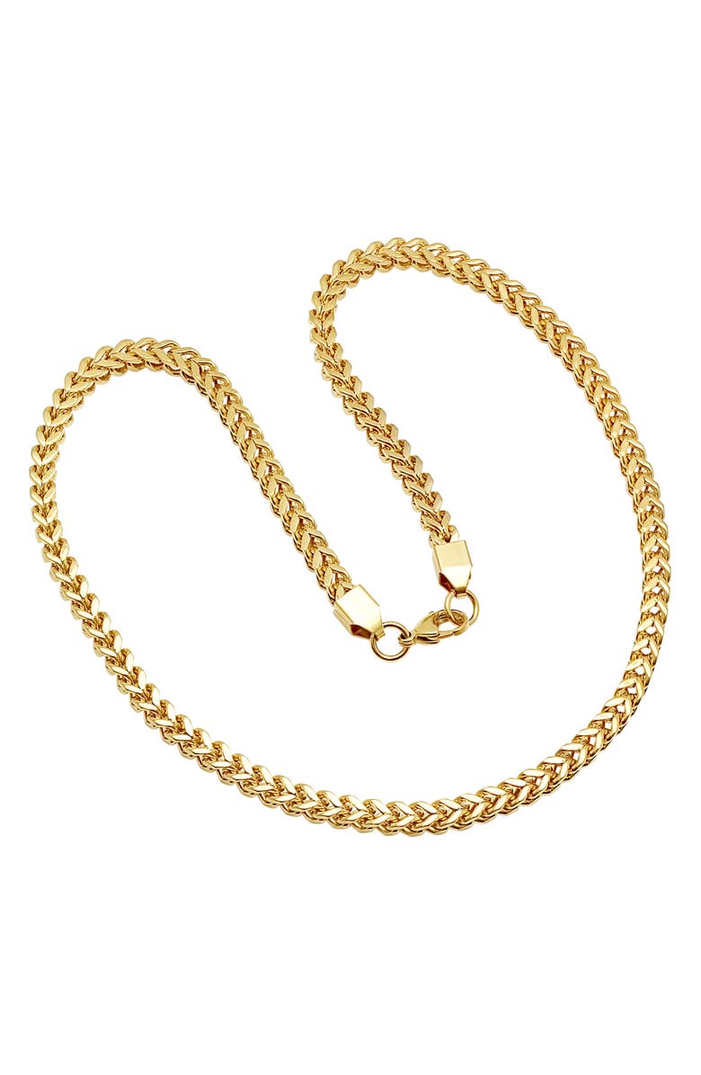 HMY JEWELRY 18K Gold Plated Stainless Steel Curb Chain Necklace, Alternate, color, Yellow