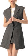 IVONNE Long Checkered Vest
