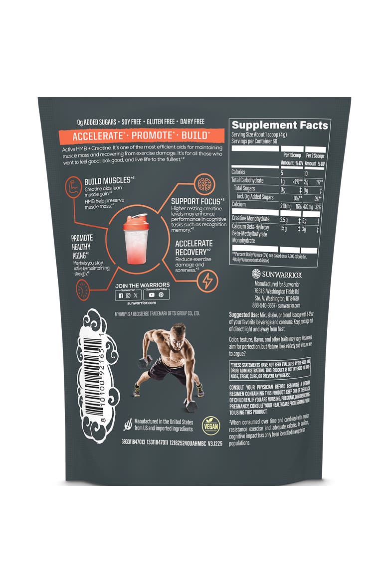 Active HMB + Creatine Powder, 240g Pouch, Alternate, color, No Color