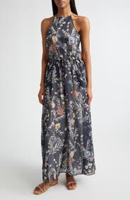 Eleventy Floral Silk Chiffon Maxi Dress
