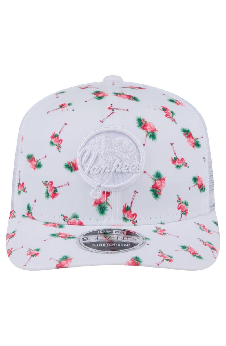 New Era Men's New Era White New York Yankees Flamingo Mesh Back 9SEVENTY Stretch-Snap Hat, Alternate, color, White