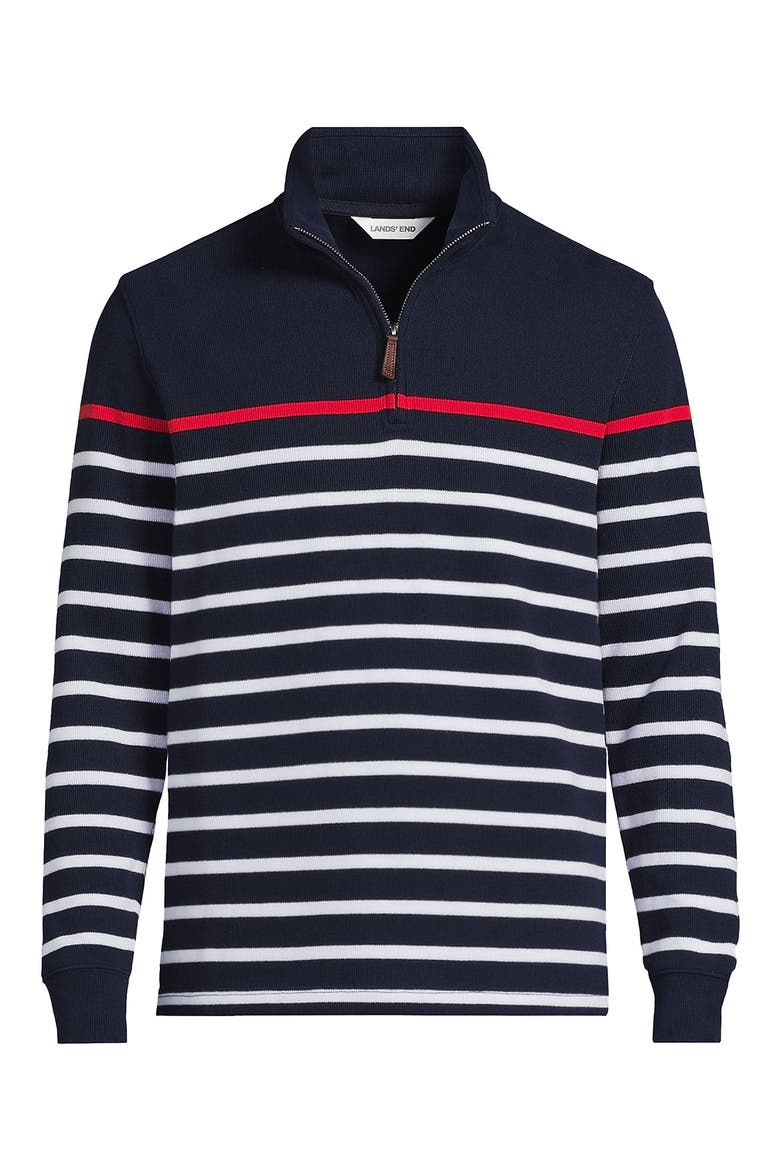 Bedford Rib Casual Quarter Zip Sweater, Alternate, color, Navy/White Placed Stripe