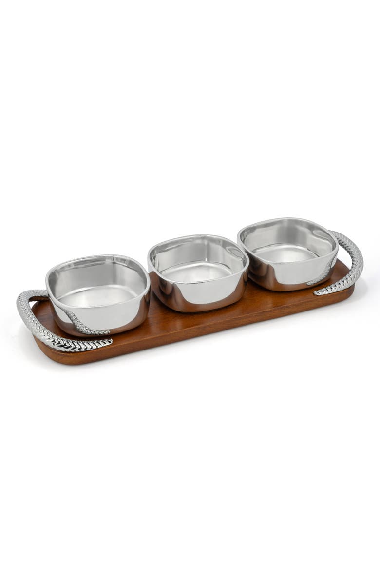 Nambé Condiment Trio Set, Main, color, Brown