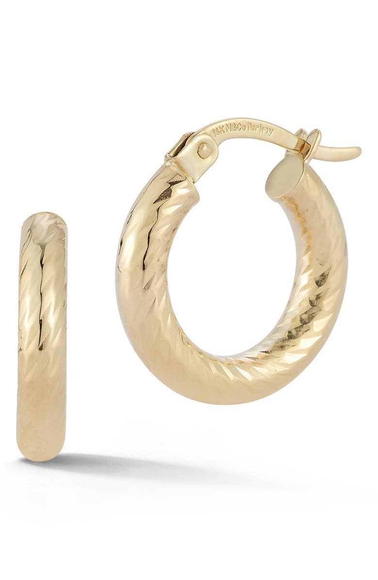 Ember Fine Jewelry Twist Hoop Earrings, Main, color, Gold