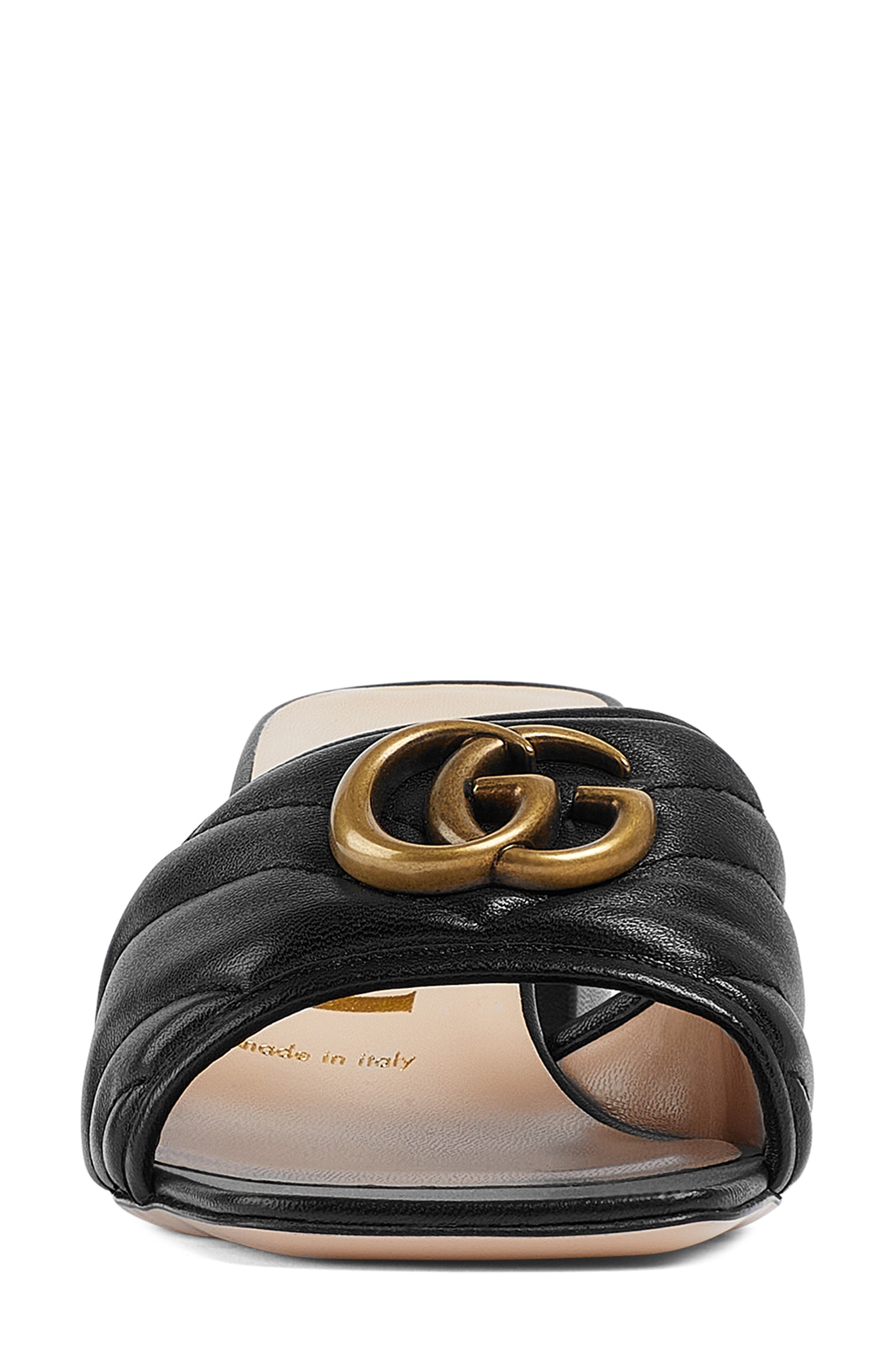 Gucci GG Chevron Matelassé Slide Sandal, Alternate, color, 