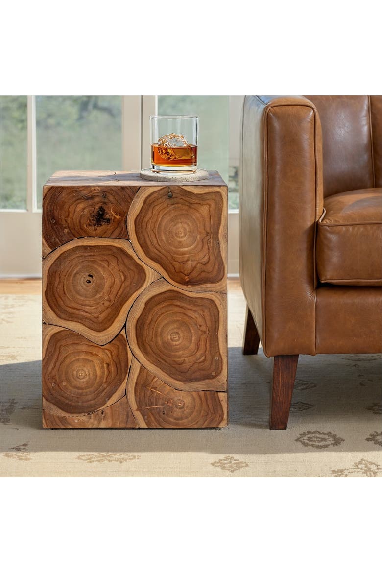 Square End Table, Alternate, color, Natural