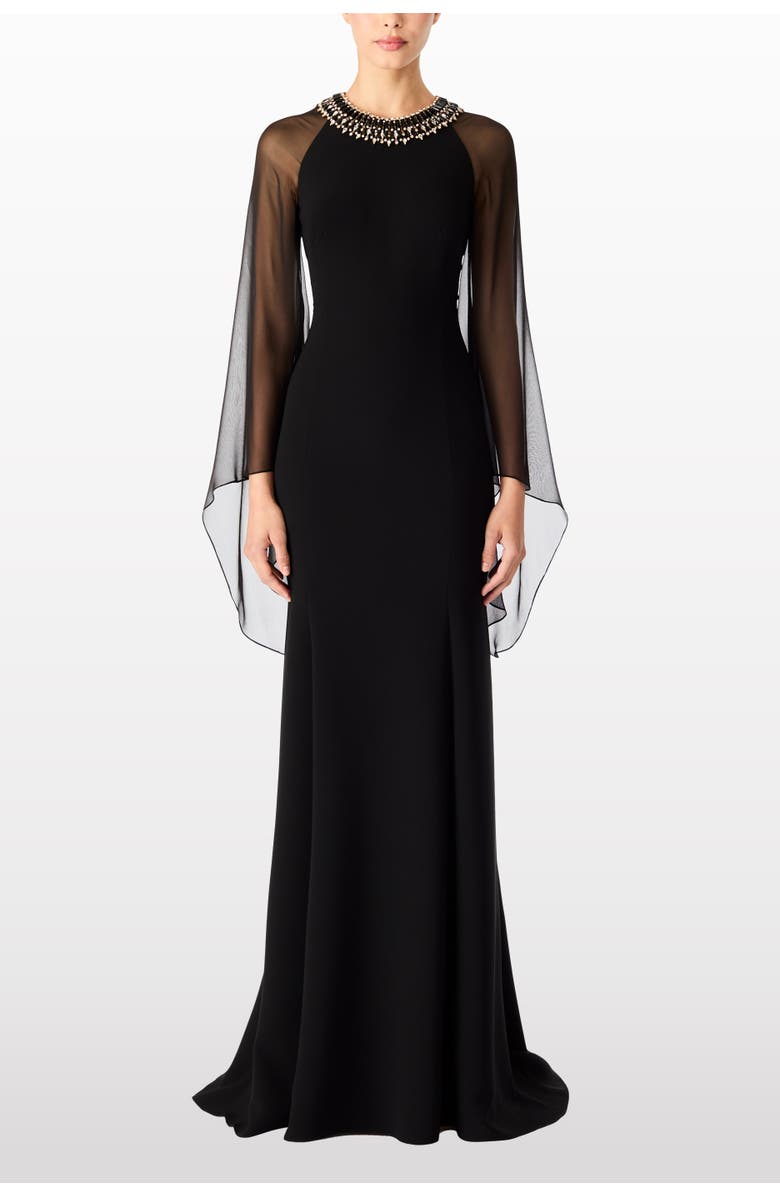 Jenny Packham Charma Maxi Dress, Main, color, Liquorice