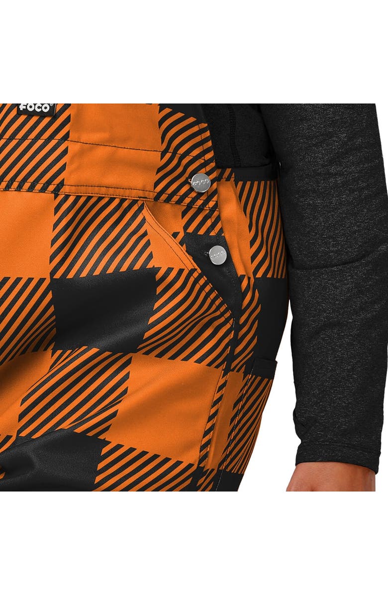 FOCO Women's FOCO Orange Cincinnati Bengals Big Logo Plaid Overalls, Alternate, color, 