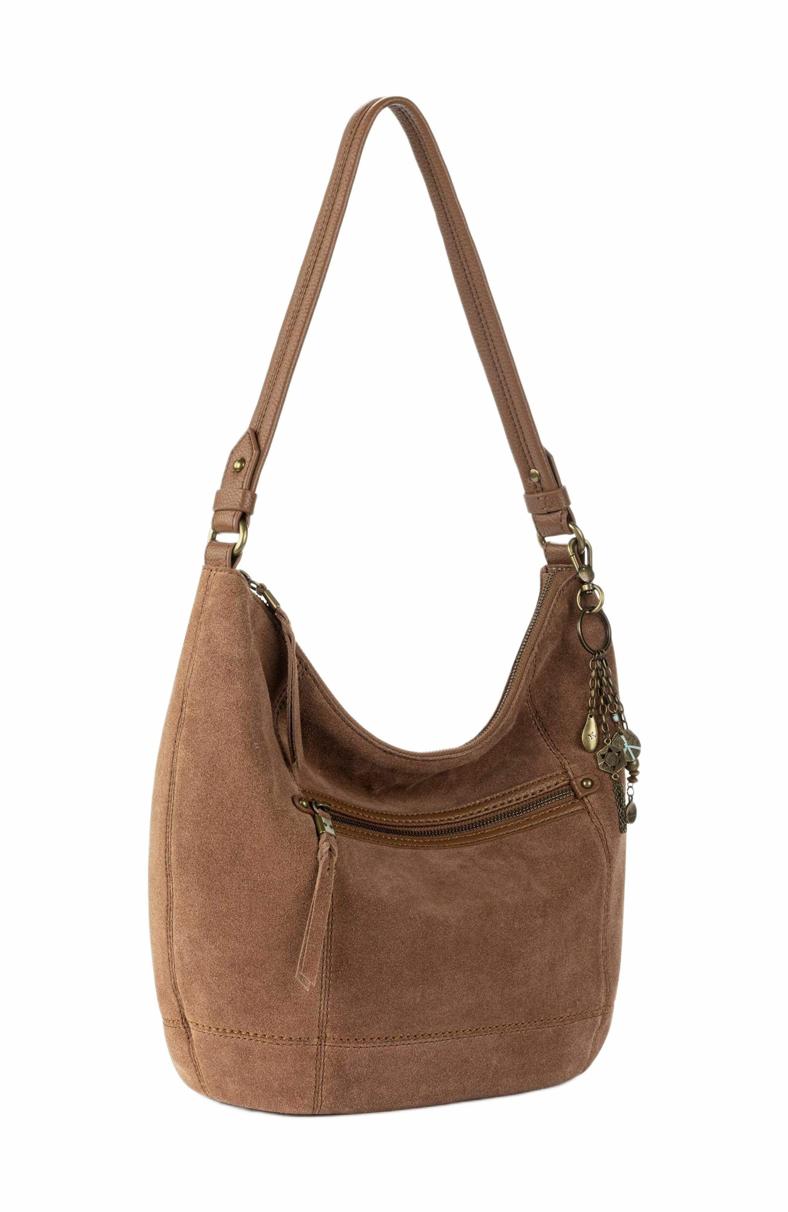 Sequoia Hobo Leather Bag, Alternate, color, Tobacco Suede
