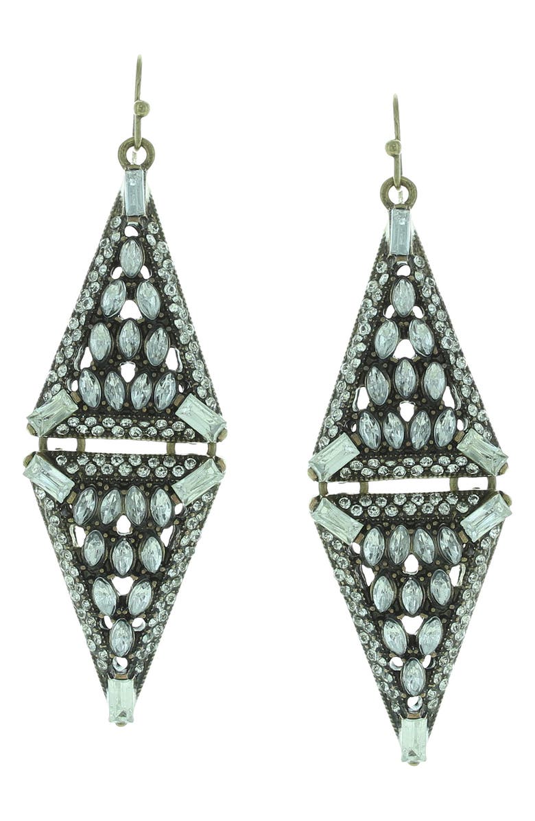 OLIVIA WELLES Double Crystal Triangle Earrings, Main, color, 