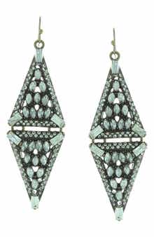 OLIVIA WELLES Double Crystal Triangle Earrings