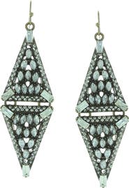 OLIVIA WELLES Double Crystal Triangle Earrings