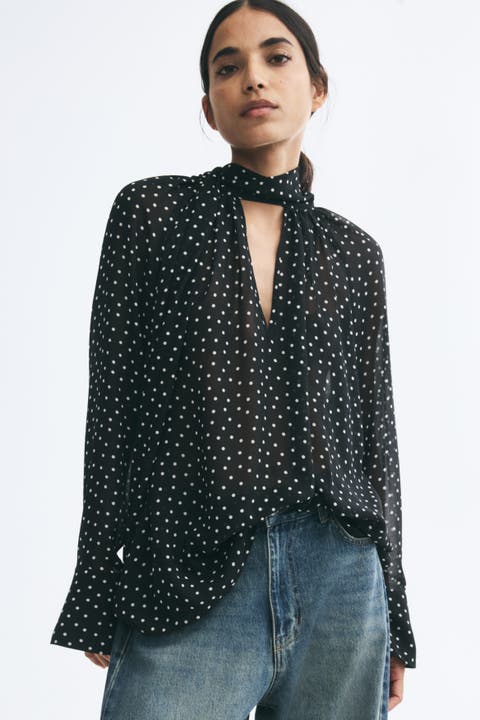Blouse With Scarf Collar