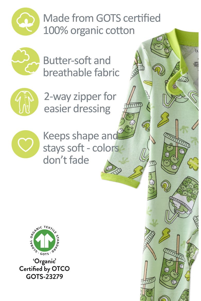 Scout Sleep & Play Organic Cotton Footie, Alternate, color, TOAD-ALLY LUCKY