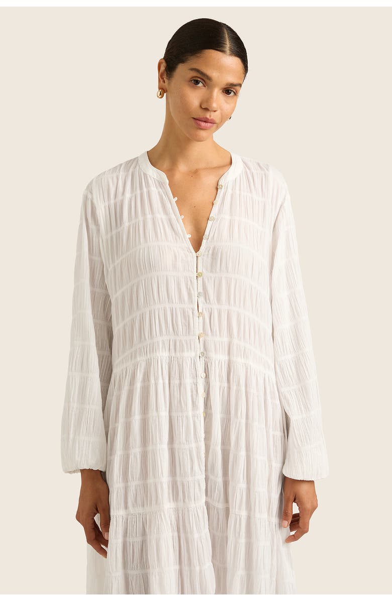 HOPE AND MAY Suki Tiered Cotton Long Sleeve Maxi Dress, Alternate, color,