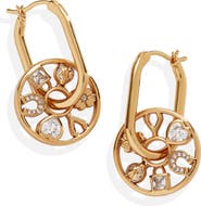 Alex and Ani Love Luck Wheel Hoop Earrings
