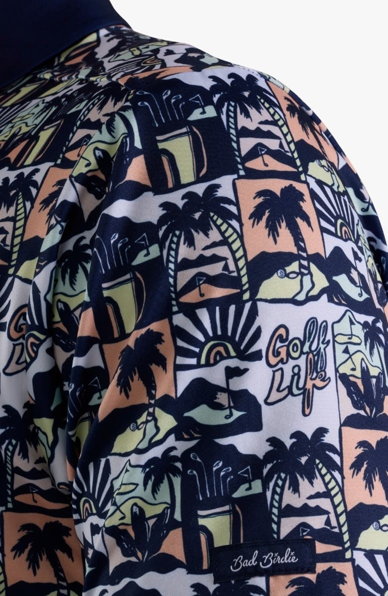 Bad Birdie Core Tropical Print Performance Golf Polo, Alternate, color, 