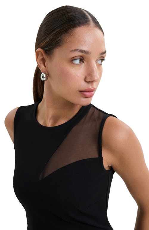 Marcella Bryant Sheer Accent Sleeveless Midi Dress
