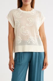 DR2 by Daniel Rainn Cotton Paisley Sweater Tank