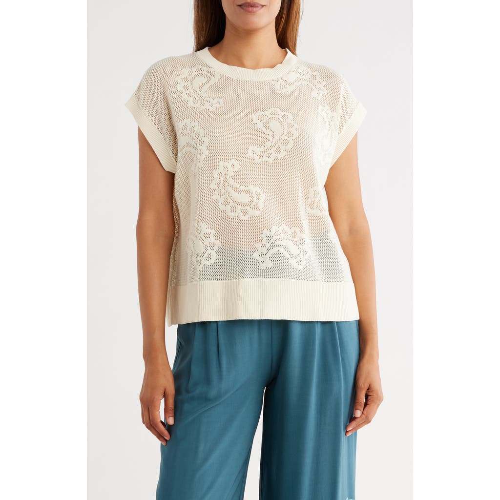 Dr2 By Daniel Rainn Paisley Open Stitch Sweater Tank