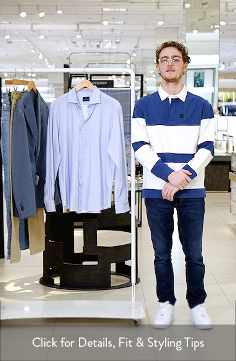 4Flex Stretch Modern Fit Microprint Knit Dress Shirt, sales video thumbnail