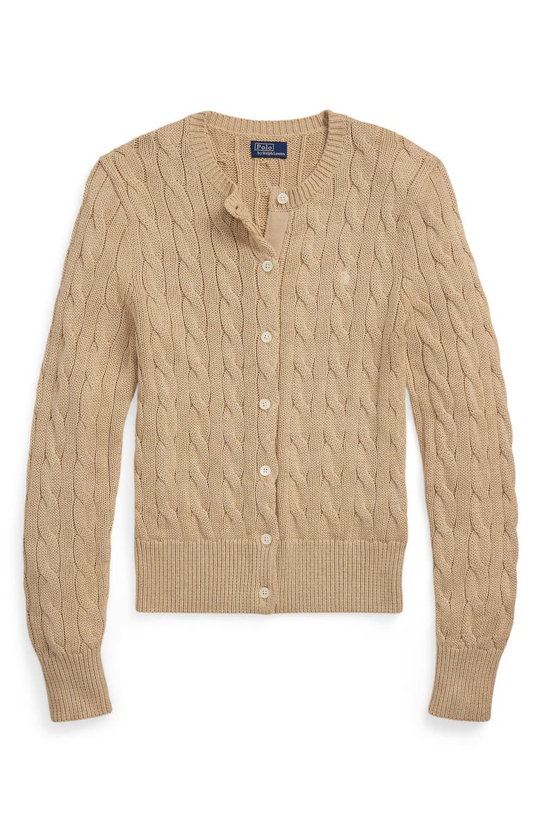 Polo Ralph Lauren Cable Stitch Cotton Cardigan, Alternate, color, 