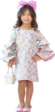 Mia Belle Girls Girls Charming Ruffle Sleeve Dress