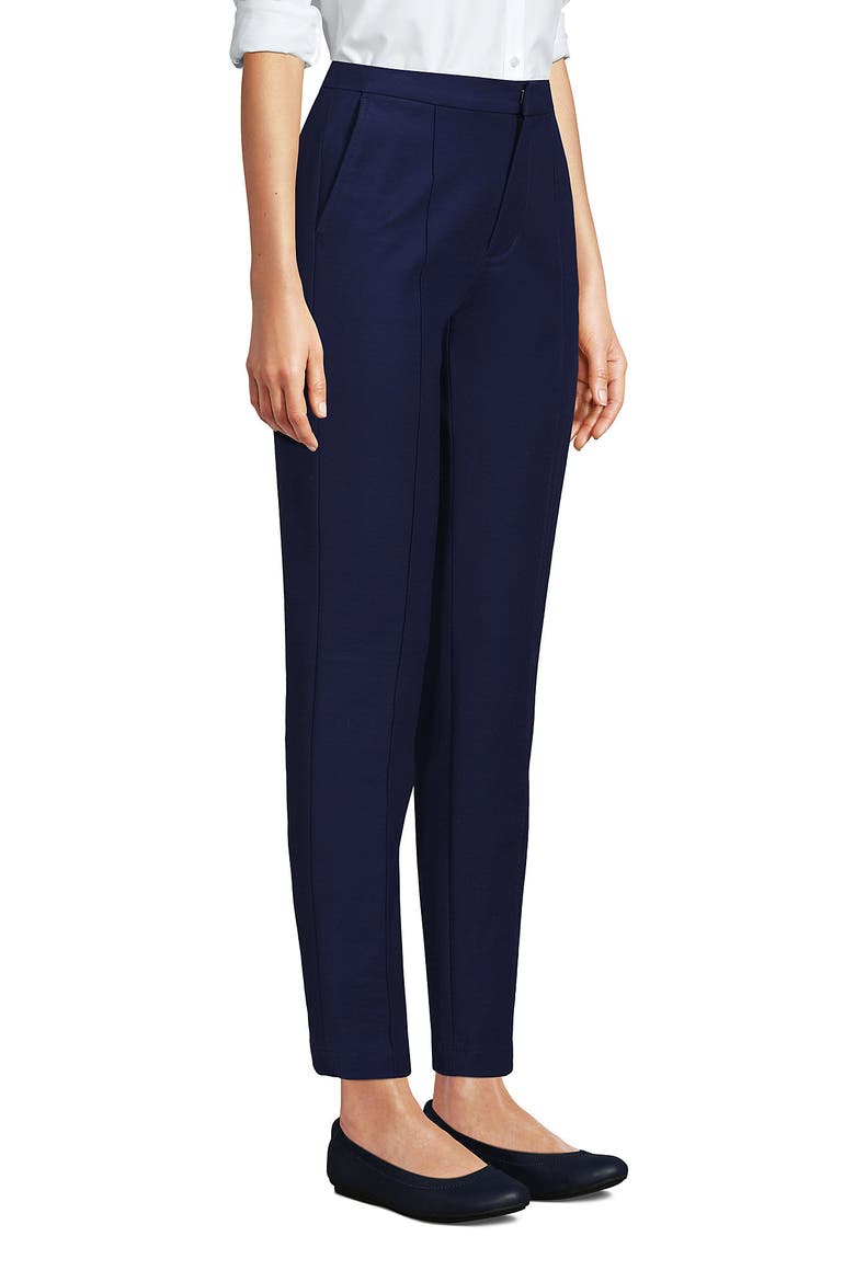 High Rise Bi Stretch Pintuck Pencil Ankle Pants, Alternate, color, Deep Sea Navy