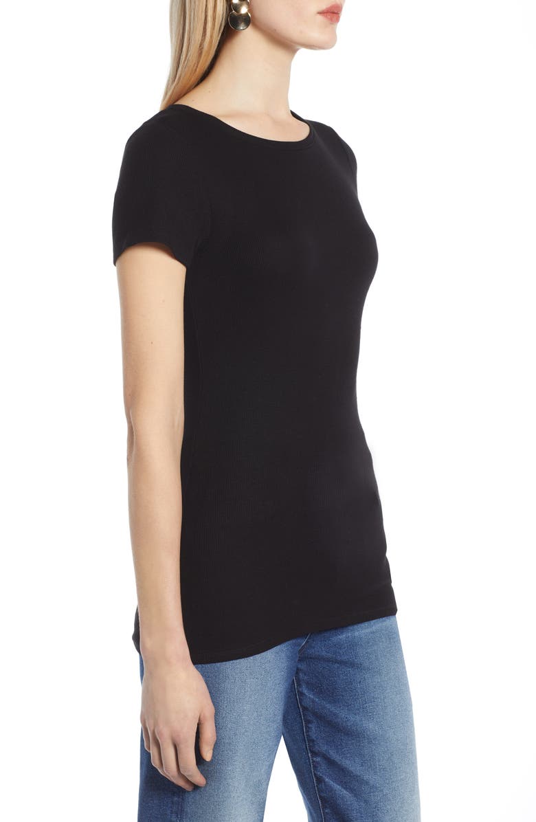 Halogen<sup>®</sup> Ribbed Crewneck Tee, Alternate, color, 