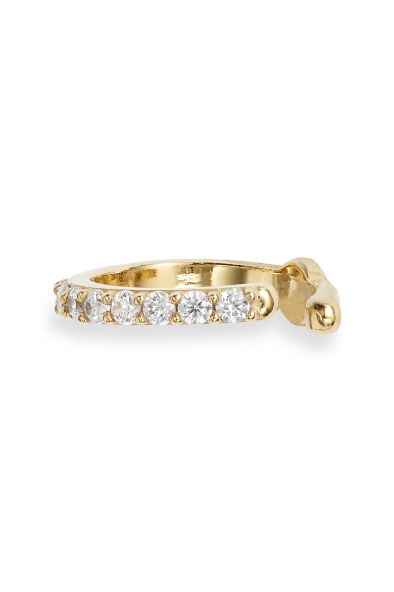 Pavé Ear Cuff, Main, color, CLEAR- GOLD